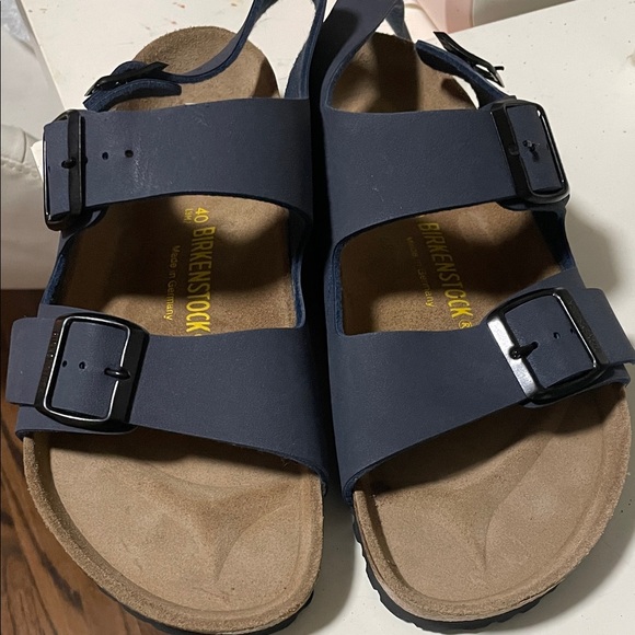 Birkenstock Dark Blue Adjustable Sandals size 40 male size 8/woman 10 New - Picture 1 of 10
